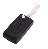 Peugeot 3 button key with HU-HCA.P - Batt. clamps