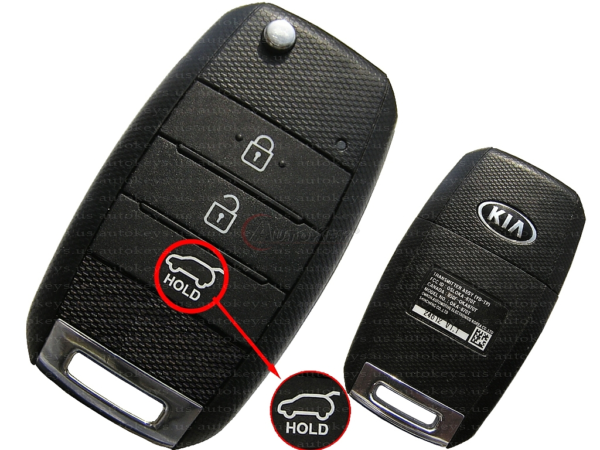 KIA 3 button remote key blank