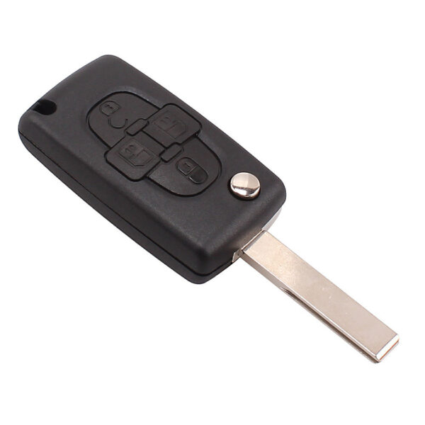 Peugeot 4 button flip key with HU-HCA.P